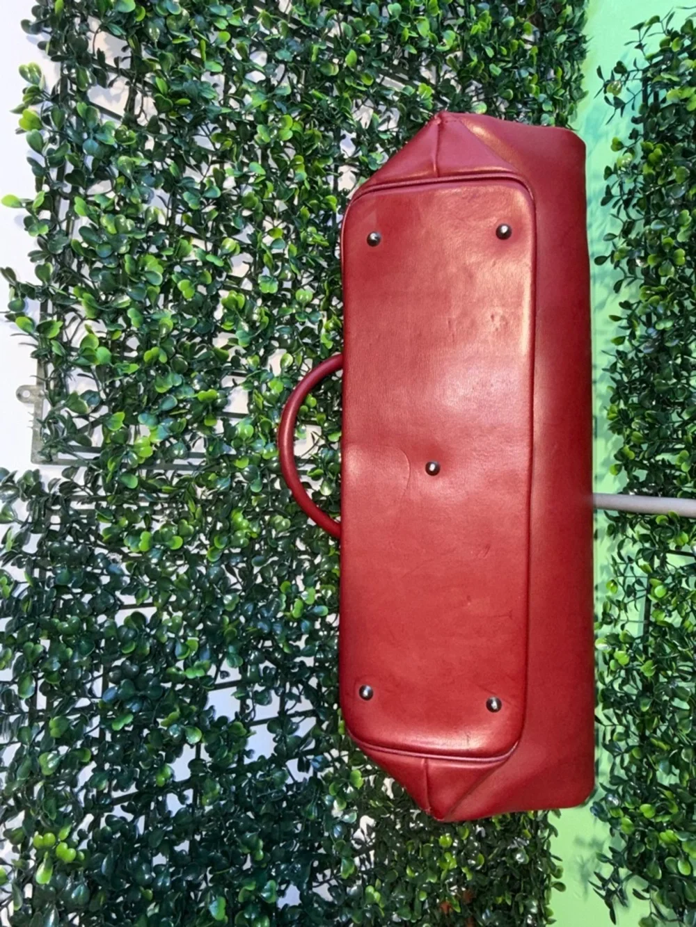 Authentic GERARD DAREL Red Leather Tote | Large Structured French Handbag